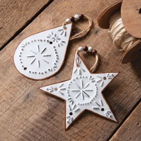 Set of Two Punched Tin Ornaments