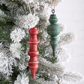 Set of Two Christmas Finial Ornaments