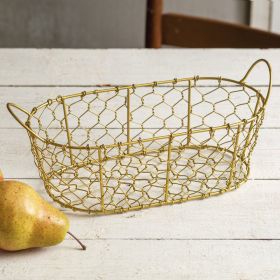 Oval Chicken Wire Basket with Handles