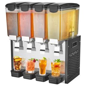 Commercial Beverage Dispenser, 4 Tanks 10 L / 10.6 QT Per Tank Juice Dispenser