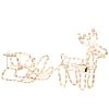 LED Christmas Reindeer and Sleigh Decoration 35 Warm White Lights Steel Frame for Yard Indoor Outdoor