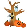 7.5' Tall Outdoor Lighted Inflatable Halloween Decoration, Waterproof Haunted Tree with Owl, Ghost & Pumpkins for Garden, Lawn & Party DÃƒÂ©cor