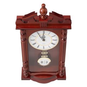 Grandfather Clock, 23.2 in Classic Vintage Pendulum Clock, Pine Wood & MDF Wall Clocks with Quartz Movement and Quiet Design, for Living Room, Bedroom