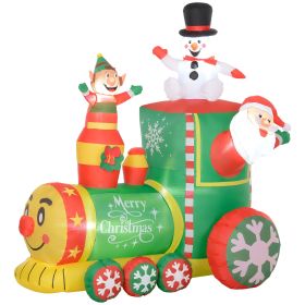6' Blow up Christmas Decorations, Inflatable Christmas Train w/ White LED Lights, Ideal for Yard, Holiday, Party