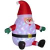 6' Inflatable Santas, Blow-Up Christmas Decor with Rotating Magic Ball Light, Claus for Outdoor Yard, Garden Party