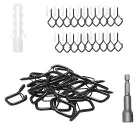 20 PCS Q-Hanger Hooks, 2.17 in Q Hanger String Light Hooks Outdoor, Heavy Duty Outdoor Screw Hooks with Security Buckle