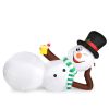 9.8 FT Lighted Christmas Inflatable Decoration, Large Inflatable Lying Snowman