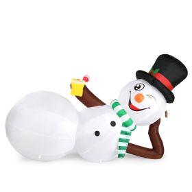 9.8 FT Lighted Christmas Inflatable Decoration, Large Inflatable Lying Snowman