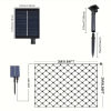 Warm tones outdoor solar mesh light, 6.6ft X 9.8ft fairy mesh light with 200 LEDs, 8 modes, suitable for Christmas trees, lawns, shrubs, fence walls
