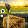 Warm tones outdoor solar mesh light, 6.6ft X 9.8ft fairy mesh light with 200 LEDs, 8 modes, suitable for Christmas trees, lawns, shrubs, fence walls
