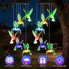 2PCS Hummingbird Solar Wind Chimes with Color Changing LED Lights