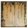 Tulle Curtain Backdrop with 300 LED Fairy Lights for Parites Wrinkle-Free Sheer Curtain Drapes Photo Back Drop for Wedding Baby Shower Bridal Shower B