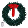 46in Pre-lit Christmas Wreath, Lighted Artificial Xmas Wreath with 150 Warm & Multi-color Lights and 450 PVC Tips, Remote Control Stepless Dimming