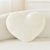 Throw Pillows Heart Pillow Cute Fuzzy Pillows for Bed Livingroom Home Decor Cushion Decorative Aesthetic Preppy Pillows White,Small 13"x10"