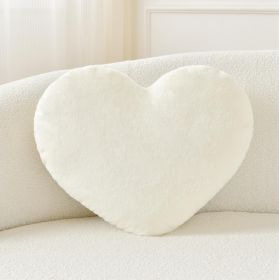 Throw Pillows Heart Pillow Cute Fuzzy Pillows for Bed Livingroom Home Decor Cushion Decorative Aesthetic Preppy Pillows White,Small 13"x10"