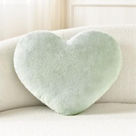 Heart Pillow Cute Fuzzy Pillows Throw Pillows for Bed Livingroom Home Decor Cushion Decorative Aesthetic Preppy Pillows Green,Small 13"x10"