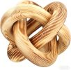 Wood Knot Chain Link Decor - 3 Link Boho Wooden Hand Carved Decorative Wooden Links Knots for Coffee Table Entryway Modern Farmhouse Shelf Decoration