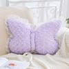 Butterfly Pillow Lavender Decorative Pillows 15" Butterfly Shaped Cute Throw Pillows with Lace Aesthetic Bow Plush Cushion for Room Decor Bed Sofa Cou