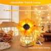 Sunflowers Flower Lamp,Rechargeable Cordless Touch Table Lamp,3-Colour Infinitely Dimming Small Night Light