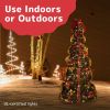 6 ft Fully Decorated Christmas Tree, Gold and Red Collapsible Christmas Tree with 350 Warm Lights, Bows, Ornaments, Holly Leaves and More