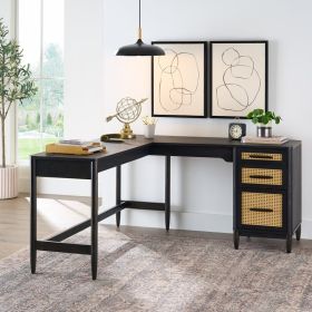 Springwood L-Shape Desk, Charcoal Finish