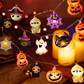 2M 10LED Halloween String Lights, Pumpkin Ghost Skull LED Decorative Lights