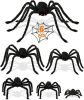 6 Packs Halloween Plush Spiders Set Scary Fake Spider for Indoor Outdoor Halloween Decor for Home Party Yard Haunted House Decorations