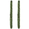 2 Pack 9FT Pre-lit Snow Flocked Christmas Garland, Lighted Artificial Xmas Garland with 200 Warm Lights and 440 Tips and Red Berries