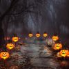 6 Pack Solar Jack O Lantern Stake String Lights - Orange Halloween Pathway Decor for Outdoor Halloween Yard Display