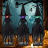 Halloween Decorations Indoor, Set of 3 Primitive Witch with Hats, Spooky Halloween Witch Figurines with 3 LED Colors for Mantel