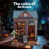 3d wooden puzzle for adults Dark Cottage book nook with lights model kit dollhouse DIY miniature house Birthday and Christmas gifts