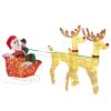 Lighted Reindeer Pulling Sleigh Christmas Decorations