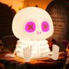 Ammonite Skeleton Night Light, Silicone Skull Lamp, 8 Colors & 2-Level Adjustable Warm Light, Touch Control LED Bedside Lamp for Home, Gaming Room