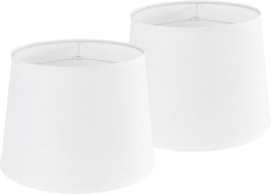 White Texture Lamp Shades Set of 2 Drum Lampshades Replacemnt for Table Lamps Floor Lamps