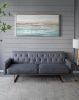 59.1x29.5x1.5" Framed Landscape Rectangle Blue and Gold Abstract Ocean Oil Painting