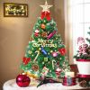 6Ft Prelit Pop Up Christmas Tree Decorations, Pre Decorated Artificial Christmas Tree with 200 Lights, Collapsible Indoor Xmas Tree for Apartment