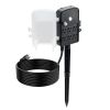 Outdoor Power Stake, 15 FT Extension Cord, Outdoor Power Strip Weatherproof with Cover and Overload Protection, 6 Outlets, 15A/1875W
