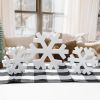 Christmas Decor-Christmas Decorations Indoor-3PCS Wooden Snowflake Decor-Winter White Standing Farmhouse Snowflake for Home Table Mantle Fireplace Dec