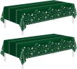2 Pack Christmas Tablecloth Disposable,Christmas Decorations,54 x 108 Inch,Plastic Tablecloths for Rectangle Tables