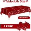 2 Pack Christmas Tablecloths Disposable,Christmas Decorations,54 x 108 Inch,Plastic Table Cloths for Rectangle Tables