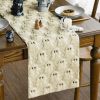 Mode Beige Ghost Soft Plush Faux Fur Jacquard Halloween Table Runner