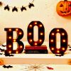 Halloween LED Marquee Letters 'BOO' Set - 3 Pcs Black Alphabet Lights with Orange Glow, Perfect for Halloween, Christmas,Birthday Party