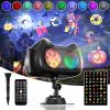 Halloween Christmas Projector Lights Outdoor Indoor, 2 in 1 HD Remote Control 60 Pattern Led Holiday Projector Light, IP44 Waterproof Decorations
