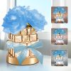 Romantic Rose Gifts for Girlfriend Wife Her,Rechargeable Cordless Touch Crystal Table Lamp,3-Colour Infinitely Dimming Small Night Light