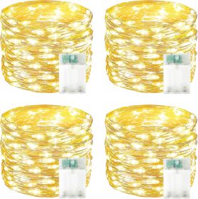 4 Pack 60 LED Fairy Lights Battery Operated with Timer, 20FT Waterproof Twinkle Lights Indoor Outdoor, Cuttable String Lights for Bedroom, Wedding
