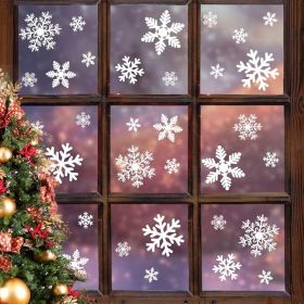 LUDILO 135Pcs Christmas Window Clings Snowflakes Window Decals Static Window Stickers for Christmas Decorations Windows Décor Ornaments Xmas Party Sup