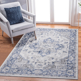 MARFI Collection 8X10 Blue / Grey / Oriental Area Rug