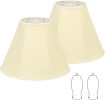 Bell Lamp Shades Set of 2, Cream Fabric Lampshades Medium Shade Replacement, 6"Top x 13"Bottom x 10"High, Natural Linen Hand Crafted(Spider Fitter)