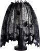 OurWarm 18 x 60 Inch Halloween Black Lace Lamp Shade Cover with Ribbon, 3 in 1 Black Spider Lamp Shade Covers for Halloween Decorations