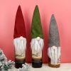 3pcs Festive Gnome Wine Bottle Covers - Red, Green, Gray with White Beards - Ideal for Christmas & Holiday Decor, Polyester, Indoor/Outdoor Use